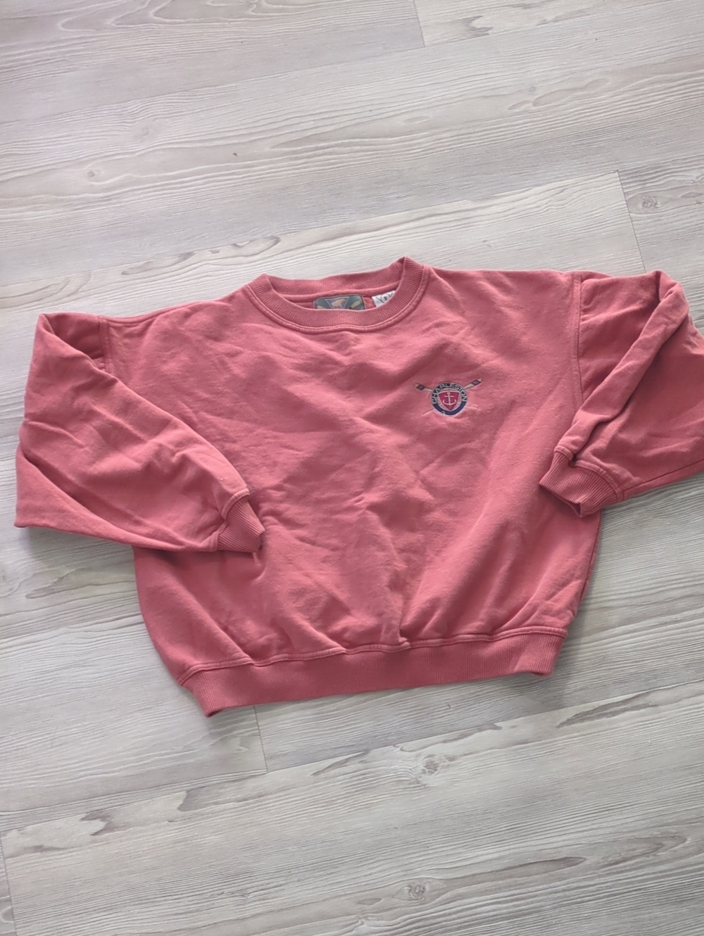 Vintage Charleston SC Embroidered Pink Crewneck Sweatshirt Small Coastal Preppy